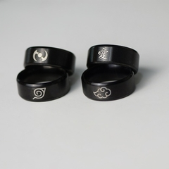 Anel de anime para homens preto Akatsuki Itachi ,[Anéis de Konoha]
