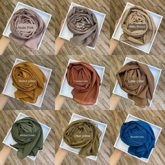 Lenço hijabs muçulmano da malásia, cachecol longo com pérolas e chiffon simples na internet