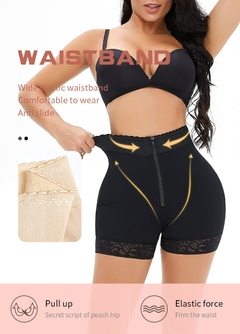 Zip corpo shaper bunda levantador sem costura mulheres cintura alta emagreciment - comprar online