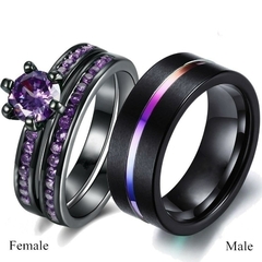 Anel de tungstênio para amantes da moda, anel de arco-íris da moda, masculino, - comprar online