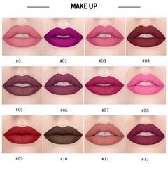 Batom roxo brilho labial sexy, 12 cores fosco, brilho labial aveludado, fosco, ? - comprar online