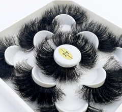 5 pares 25 mm, 3d, vison gourmet em massa, caixa personalizada wispy natural