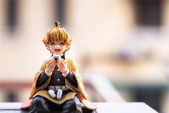[Anime demon slayer] kamado tanjirou, comer bolas de arroz, figura de ação, pvc na internet