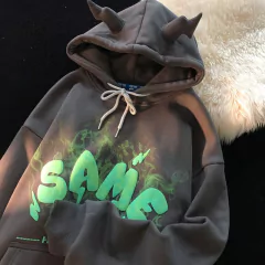 Camisolas femininas y2k anjo, orelhas, espuma grunge hoodies roupas góticas