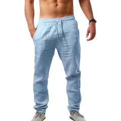 Imagem do Calça de algodão masculina, calça de algodão de secagem rápida, respirável