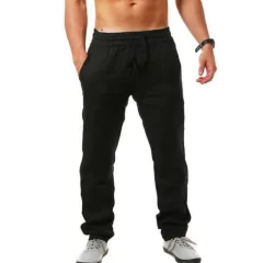 Calça de algodão masculina, calça de algodão de secagem rápida, respirável na internet