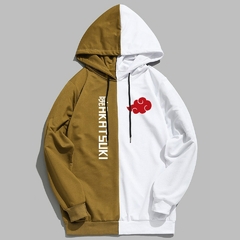 moletom com capuz dupla cor moda akatsuki impressão pulôver
