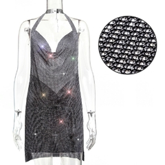 Sexy sem costas, y2k metal strass, vestido de verão feminino, bodycon, noite clube - comprar online