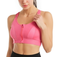 Imagem do Sutiã frontal com zíper, plus size, esportes, à prova de choque, cruz, costas