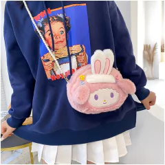 Kawaii sanrioed ,pelúcia cinnamoroll ,melody kuromi, bolsas femininas ,bolsas de ombro