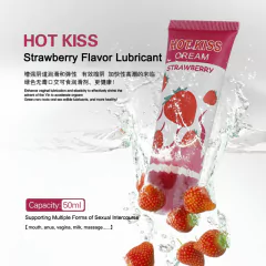 Morango, Beijo quente, Creme Sabor Comestível ,À Base de Água, Lubrificante Sexo - comprar online