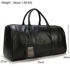Luxo [[couro genuíno ]unissex- bolsa de viagem de couro de vaca bag - dezzabella57