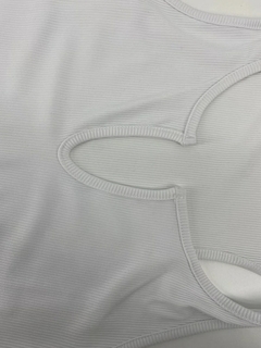 [Joskaa] branco ,baixo pescoço, sexy, maxi vestidos com nervuras sem mangas