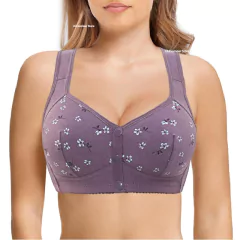 2021 novo sutiã de algodão feminino fio livre sutiãs fechamento frontal brale - comprar online