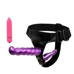 2 PÇS, Bala Vibrador, Alça no Arnês, Duplo Dildo, alca Bumbum - dezzabella57