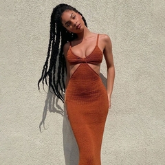 [Boofenaa ] malha maxi vestidos para as mulheres , 2023 elegante sexy, sem costas - comprar online