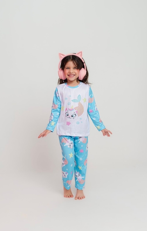Pijama de inverno- Gato-sereia - comprar online