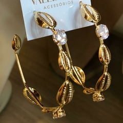 Argola Buzios e Zirconias