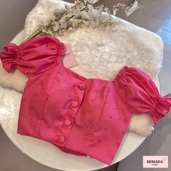 CROPPED CIGANINHA ROSA C/ BOTOES