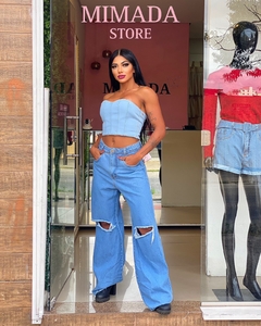 CALÇA WIDE LAG EM JEANS - comprar online