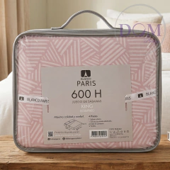 Juego Sabana Paris Estampado 600 Hilos King Size - Dombielyy