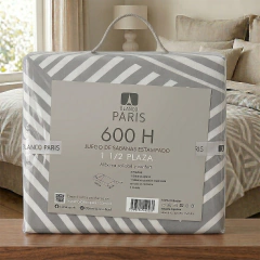 Juego Sabana Paris Estampado 600 Hilos 1 1/2 Plaza en internet