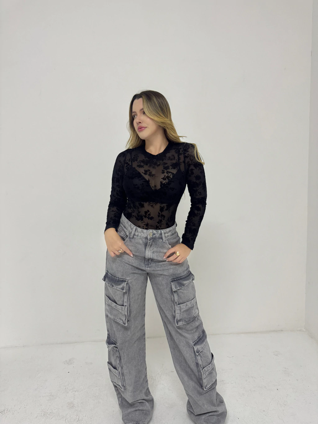 CALÇA CARGO DENIM