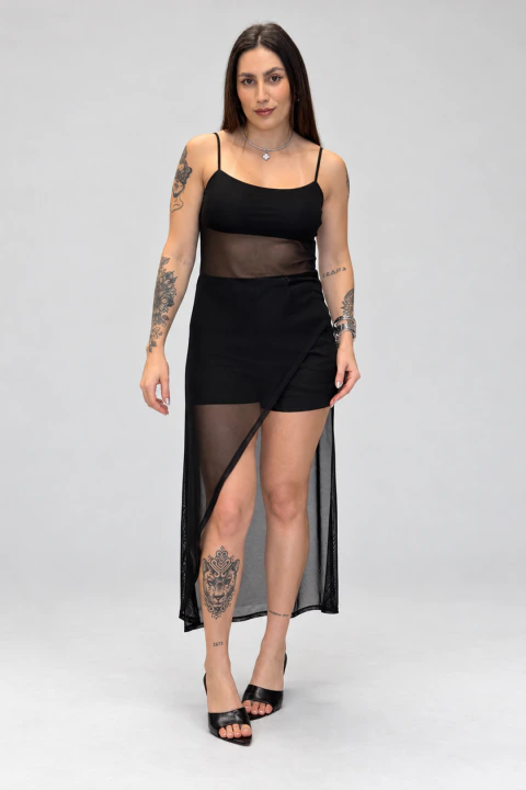 BLUSA EM TULE ASSIMETRICA SOMMER