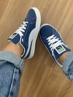 Tênis Puma Smash V2 azul linha Premium | forma exata na internet