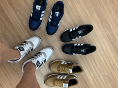 Tênis Adidas Neo azul marinho masculino linha premium | forma menor - loja online