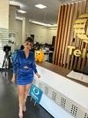 Vestido Azul corto de seda