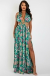 Vestido estilo Mariposa de seda verde