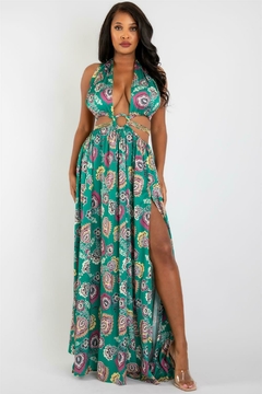 Vestido estilo Mariposa de seda verde