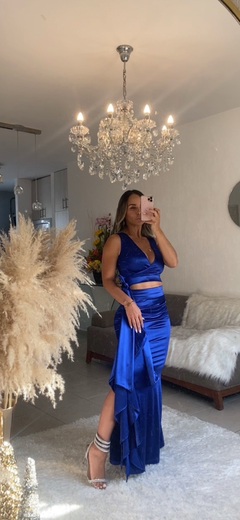Vestido azul elegante set de 2 piezas. - comprar en línea