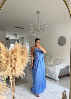 Vestido Largo Azul sin mangas en internet
