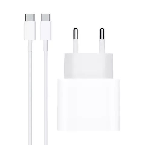 Kit Carregador Turbo Tipo C 20W + Cabo Tipo C / Tipo C - Branco - comprar online