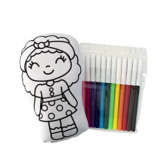 321 Almofada Pinte, Brinque e Lave | Menina Cacheada