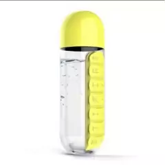 Garrafa para Academia Fitness de Água com Porta Comprimidos 600ML - comprar online