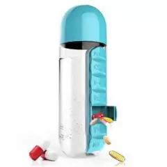 Garrafa para Academia Fitness de Água com Porta Comprimidos 600ML na internet