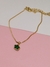 Pulseira Infantil Banhada a Ouro com Pingente Flor Verde