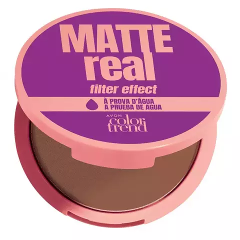 Pó Compacto Facial Matte Real à Prova Dágua Avon Color Trend 512 N 8g 135475
