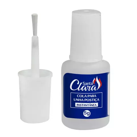 Cola Para Unhas Postiças Santa Clara Com Pincel 5g