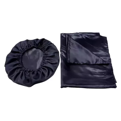 Kit Touca e Fronha de Cetim Santa Clara Preta