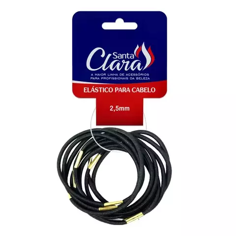 Elástico Para Cabelo Santa Clara Preto 12un