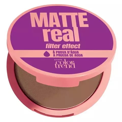 Pó Compacto Facial Matte Real à Prova Dágua Avon Color Trend 532 N 8g 135476
