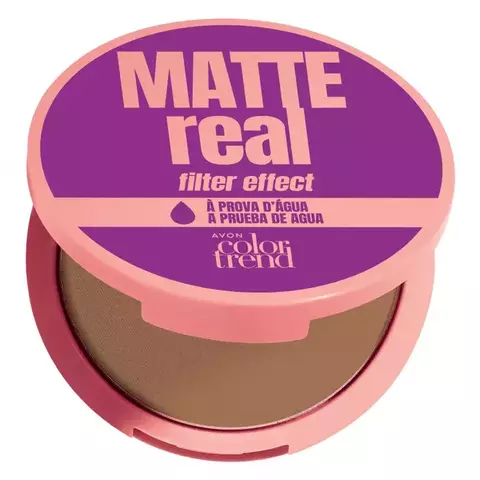 Pó Compacto Facial Matte Real à Prova Dágua Avon Color Trend 412 Q 8g 135473