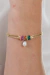 Pulseira Cordão Com Pérolas e Pedras