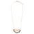 Colar Dourado com Pingente Folha Cristal Hematita Chocolate - comprar online