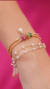 Pulseira Cordão Com Pérolas e Pedras na internet