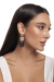 Brinco com Cristal Azul em Gota com Pérolas e Franja de Cristal Azul - comprar online
